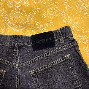 Vintage Playboy Black Demin Jean Shorts Size 3
